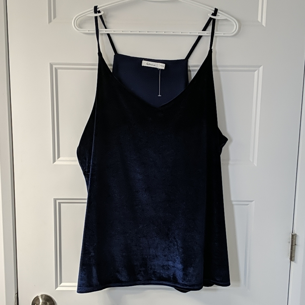 Blue velvet tank